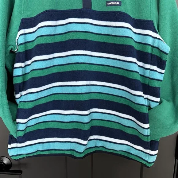 Men's Lands End XL Long Sleeve Pullover Quarter Snap Up Monk Neck Fleece Feeling - Picture 4 of 9